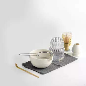 7 предметов чайного сервиза матча японский церемониальный полностью керамический держатель для венчика изготовление белый