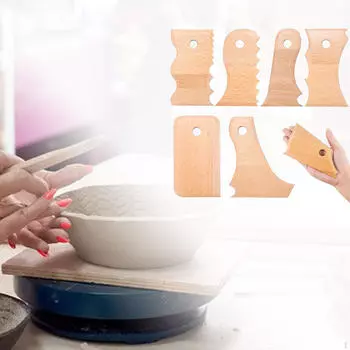 7 предметов гончарного инструмента, обрезка, сглаживание, резка, гравировка, лепка из глины 14cmx8cm