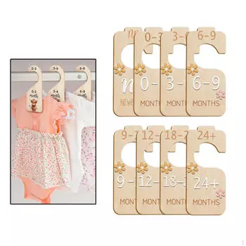 7 предметов Разделители для шкафа для младенцев Разделитель для гардероба Этикетка Месяц Теги для новорожденных Flower pattern