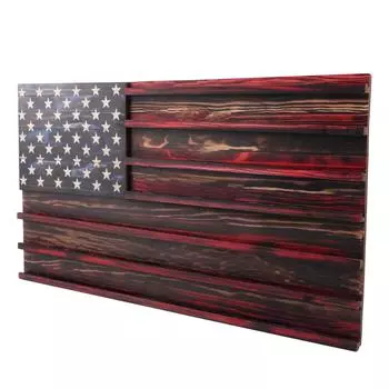 7 рядов деревянная подставка для монет, прямоугольный вызов флаг США коллекционный офис памятный