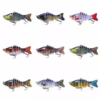 7 сегментов рыболовные приманки 10 см 15 г искусственная приманка для рыбы многосоставная приманка для щуки 10