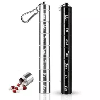 7 сеток, коробка для таблеток, 7 дней, еженедельный футляр для таблеток, диспенсер для таблеток, органайзер, разветвители, органайзер для хранения, водонепроницаемый контейнер серебряный