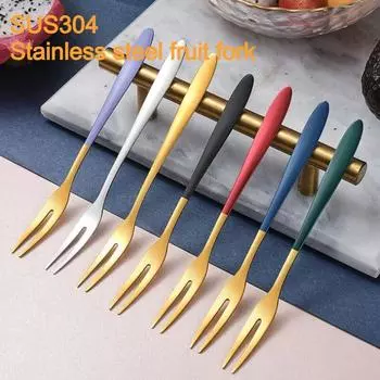 7 шт. 304 нержавеющая сталь вилка для фруктов десертные вилки для торта салатные вилки для вечеринки кухонная посуда бенто коробка аксессуары фруктовая вилка