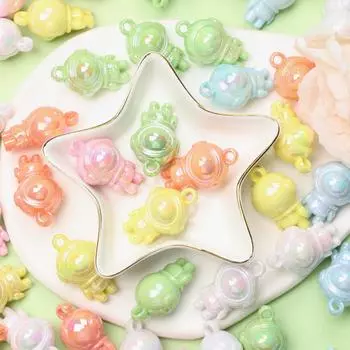 7 шт. 32 мм акриловые модные астронавты 7 шт. ювелирные аксессуары DIY бусины ювелирные аксессуары акриловые астронавт DIY модные бусины розовый