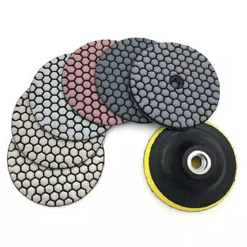 7 шт. 4 сухих алмазных шлифовальных подушечки, диски для бетона, гранита, стекла, камня