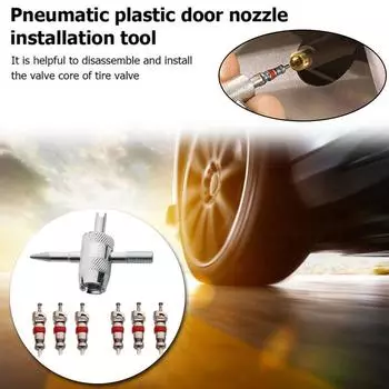 7 шт. 4-в-1 инструмент для извлечения стержня вентиля шины, съемник стержня вентиля, инструмент для ремонта шин, инструмент для извлечения сердечника вентиля, инструмент для чистки шин автомобиля