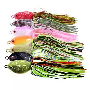 7 шт., 8,6 г, 10 см, приманка для лягушки, мягкая трубчатая приманка, пластиковая рыболовная приманка, искусственная приманка для рыбалки Pecsa Topwater Ray Frog