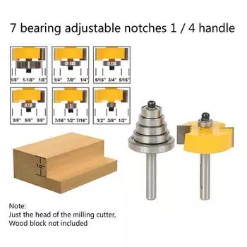 7 шт., 8 мм, с хвостовиком, с закругленным носом, 1/2, 1/4 хвостовика, фреза с язычком, фреза по дереву 1/4 handle