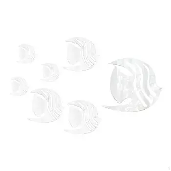 7 шт. акриловые зеркальные настенные наклейки рыбные наклейки фрески художественный декор для плитки кухни офиса