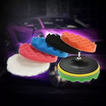 7 шт. автомобильные 180 мм автополировальные подушечки для полировки воском, полировальная губка, шлифовальная машина, герметизирующая глазурь