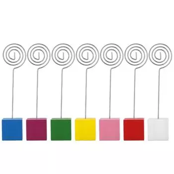 7 шт. держателей для номеров столов, красочные деревянные простые переносные подставки для карточек, фотографий, карточек, заметок, декоративных