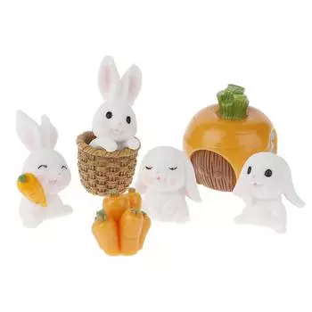 7 шт. DIY Миниатюрный Сказочный Сад Кролик Декор Ремесло Украшения Аксессуары one size