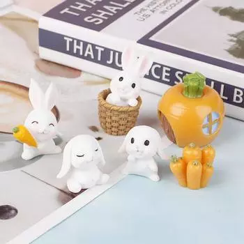 7 шт. DIY Миниатюрный Сказочный Сад Кролик Декор Ремесло Украшения Аксессуары