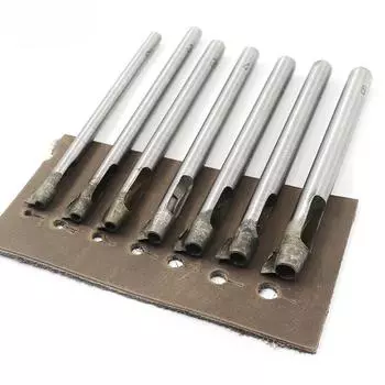 7 шт. Дырокол для ремня, бытовой дырокол для кожи, прямой дырокол, круглый дырокол для кожаных изделий