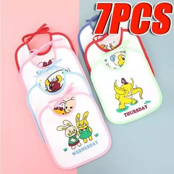 7 шт. еженедельно без повторения детские нагрудники U-образной формы для новорожденных младенцев водонепроницаемые печатные салфетки для отрыжки полотенце для слюны для ребенка