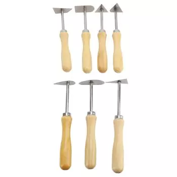 7 шт. глиняных инструментов для насадки-штифта, деревянная ручка, резак по металлу, керамические инструменты для резьбы по керамике для горшков