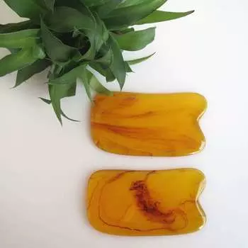 7 шт. ГУАША массажные инструменты для лица, шеи, тела, массажный инструмент для красоты, СПА, уход за кожей, снятие боли в шее, скребок, доска для скребкового массажа янтарь