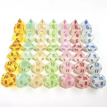 7 шт. игровых кубиков DND Polyhedral Dice Glitter Game Dice для настольной игры DND RPG, аксессуары розовый