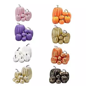 7 шт. Имитация тыквы, глянцевая краска, легкая, креативная, многоразовая, пенопластовая тыква для декора Orange
