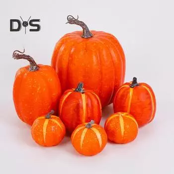 7 шт. искусственных тыкв, реалистичные осенние пластиковые тыквы для Хэллоуина, Дня благодарения, украшения для дома, каминной доски белый