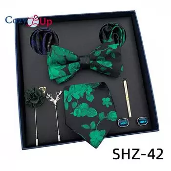 7 шт. классический мужской галстук в полоску с узором пейсли для мужчин, нагрудный квадратный галстук-бабочка, брошь-манжета, подарочная коробка на день отца