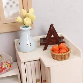 7 шт./компл. 1:12 миниатюрных игрушек для кукольного домика, набор корзинок с мандаринами, мини-еда, модель корзины с апельсинами и фруктами, кухонный декор, игрушки