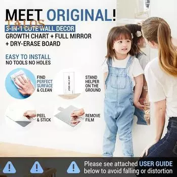 7 шт./компл. акриловое зеркало для детей, таблица роста, детская комната, детская спальня, для мальчиков и девочек, настенная линейка для измерения высоты Sets