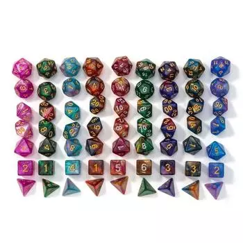 7 шт./компл. акриловые для TRPG DND D4 D6 D8 D10 DND многогранные игральные кости, настольная игра в кости