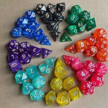 7 шт./компл. D12 D20 для TRPG DND 7-Die DND игральные кости многогранные игральные кости настольная игра игровые кости