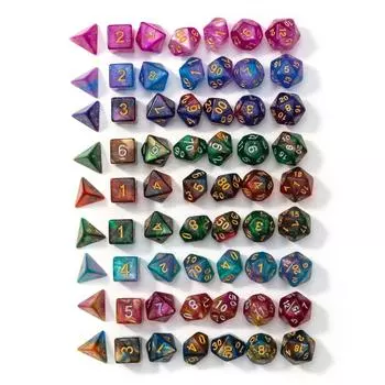 7 шт./компл. D12 D20 для TRPG DND 7-Die многогранные игральные кости DND игра в кости настольная игра