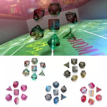 7 шт./компл. D4 D6 D8 D10 D12 D20 игрушка с несколькими сторонами кубики набор кубиков с блестками игровой аксессуар