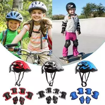 7 шт./компл. детский утолщенный наколенник балансирующий автомобильный шлем катание на скейтборде