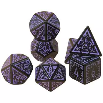 7 шт./компл. DND Carving Pattern Dice RPG Polyhedral Dice Set for Boardgame As Gift Game Dices Entertainment Accessories красный