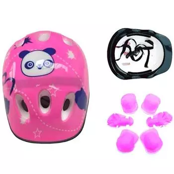 7 шт./компл. комплект защитного снаряжения для катания на коньках, шлем, наколенники, налокотники, велосипедный скейтборд розовый