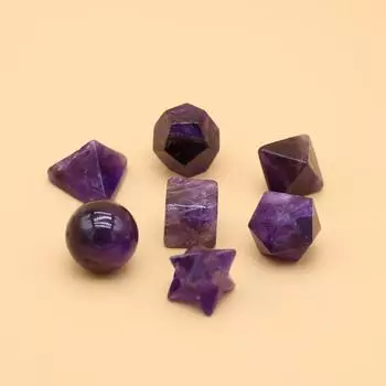 7 шт./компл. модные украшения из натурального аметиста, домашний декор, мини-каменная мебель, ювелирные изделия, подарки 18x22 мм 18x22mm фиолетовый