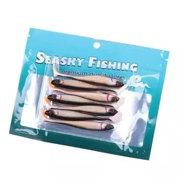 7 шт./компл., мягкая приманка, 90 мм, Т-образный хвост, 3D рыбий глаз, рыболовные снасти, искусственная силиконовая приманка для окуня и щуки 90mm