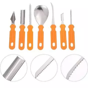 7 шт./компл. нож для резьбы по тыкве на Хэллоуин из нержавеющей стали, сделай сам, ручная работа, нож-фонарь для резьбы по тыкве, инструменты для изготовления инструментов