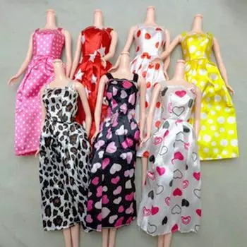 7 шт./компл., одежда для куклы Барби, платье для куклы 1/6 BJD, одежда для кукольного домика 1:6, аксессуары, игрушки, лучшие подарки для девочек разноцветный