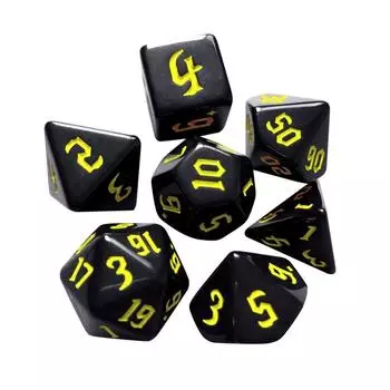 7 шт./компл. подарок D4 D6 D8 D10 7-Die игровые кости настольная игра DND кости многогранные кости жёлтый