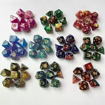 7 шт./компл. подарок D4 D6 D8 D10 7-Die D12 D20 DND игральные кости многогранные игральные кости настольная игра игровые кости