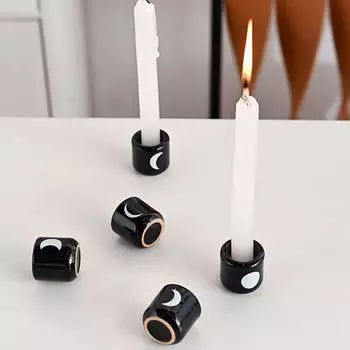 7 шт./компл. подсвечник в виде солнца и луны, настольное украшение, мини-подсвечник, украшение для вечеринки, набор подсвечников для домашнего декора 3,2x3,2x3,2 см 7pcs/set