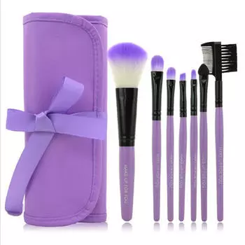 7 шт./компл. профессиональные женские кисти для макияжа, набор тональных средств, пудра, косметические инструменты 7pcs фиолетовый