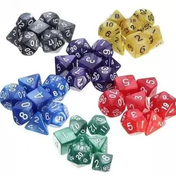 7 шт./компл. разноцветные жемчужные кубики с многогранным узором, набор игральных костей для DND PRTG RPG Running Team, настольная игра, набор игральных костей Dnd