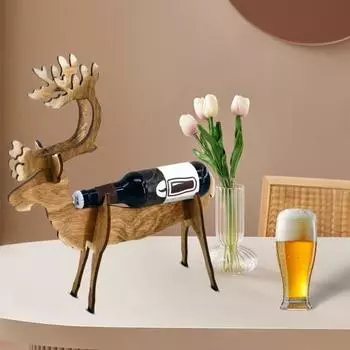 7 шт./компл. Рождественский держатель для винных бутылок в виде лося, деревянные сани, подставка для пивных бутылок, органайзер, стойка для дома, кухни, ресторана, бара, обеденного стола, рабочего стола Sets