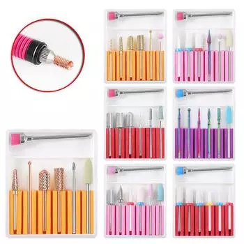 7 шт. / Коробка Керамическая вольфрамовая стальная полировальная головка Аксессуары для дрелей Биты кварцевые керамические инструменты для маникюра и дизайна ногтей GH-01