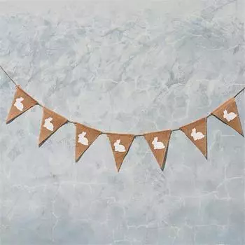 7 шт. Кролик Треугольные Подвесные Льняные Флаги Баннеры для Украшения Детского Дня Рождения