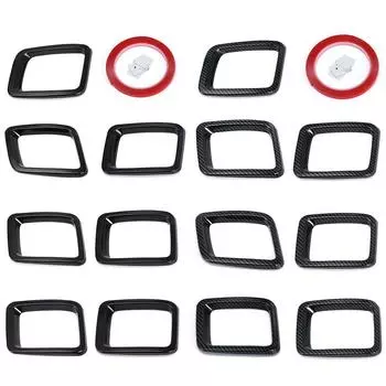 7 шт., крышка передней решетки автомобиля, кольцевые вставки, комплект накладок для рамы, подходит для Jeep Compass 2017 2018 2019 2020, крышка вставок чёрный