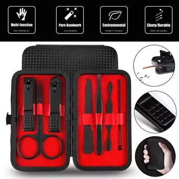 7 шт., кусачки для ногтей из нержавеющей стали, ножницы, набор наборов для маникюра серебряный