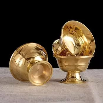 7 шт. латунная тантрическая чаша, благоприятный блеск, 5,7 см, кубок, тибетская чаша, святая вода, буддийский настольный декоративный подарок для дома 5.7cm малиновый