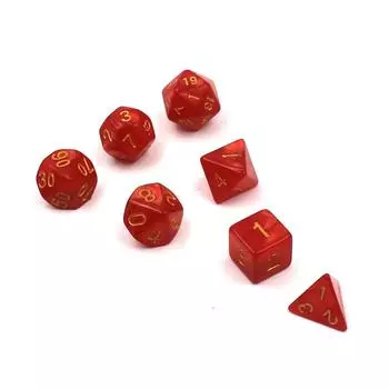 7 шт./лот красные золотые многогранные игральные кости 20 гранные D4 D6 D8 D10 D12 D% D20 настольная игра цифровые игральные кости для настольной игры TRPG набор игральных костей